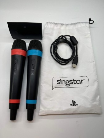 Sett med Trådløse Singstar Mikrofoner til Playstation 2 og 3 (PS2 og PS3)