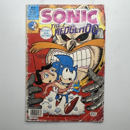 Sonic The Hedgehog norsk tegneserie nr. 2 1994 (slitt)